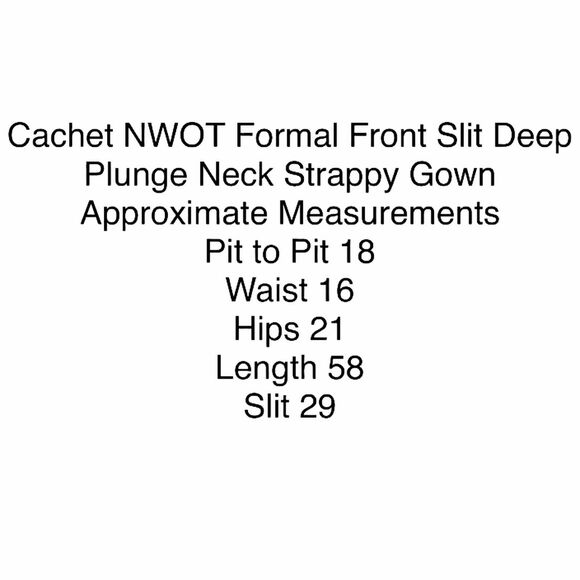 Cachet Evening Gown Dress Prom Blue Deep Plunge Neck Front Slit Formal Size 8 - Picture 9 of 15